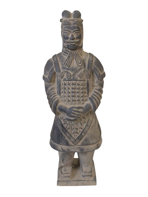 Estátua de General em Terracota Preta, 23cm