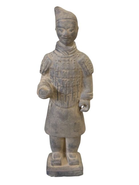incenso em Estátua de guerreiro de terracota preta de 25 cm