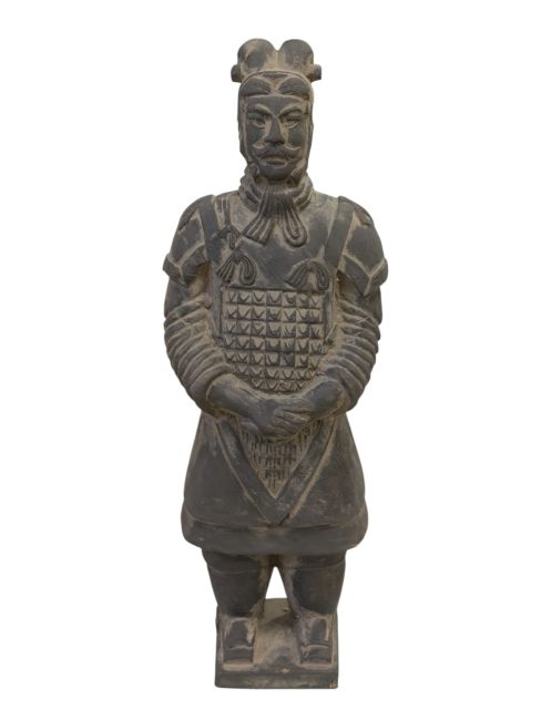 Estátua de terracota preta, General, 26 cm