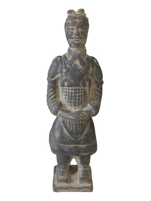 Estátua de terracota preta, General, 26 cm