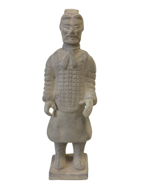 incenso em Estátua de Guerreiro Negro com Armadura de Terracota, 26cm