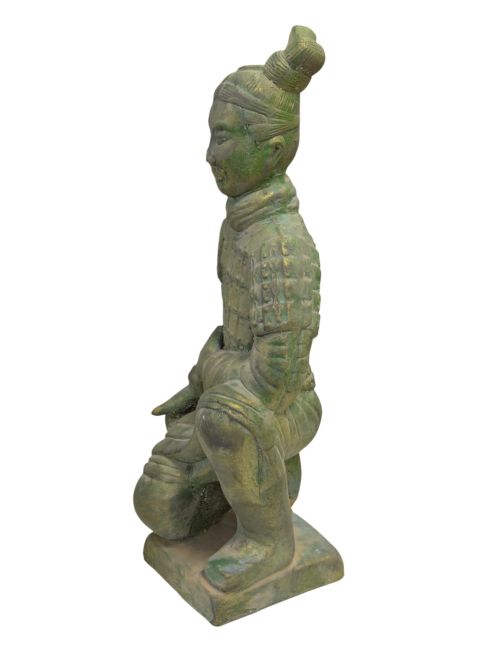 incenso em Estátua antiga colorida de arqueiro ajoelhado em terracota 26 cm|pt