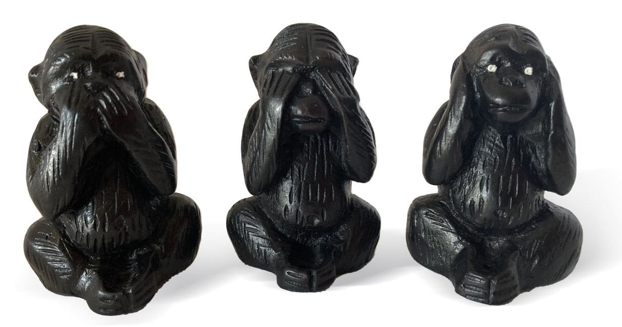 incenso em Conjunto de 3 Macacos da Sabedoria