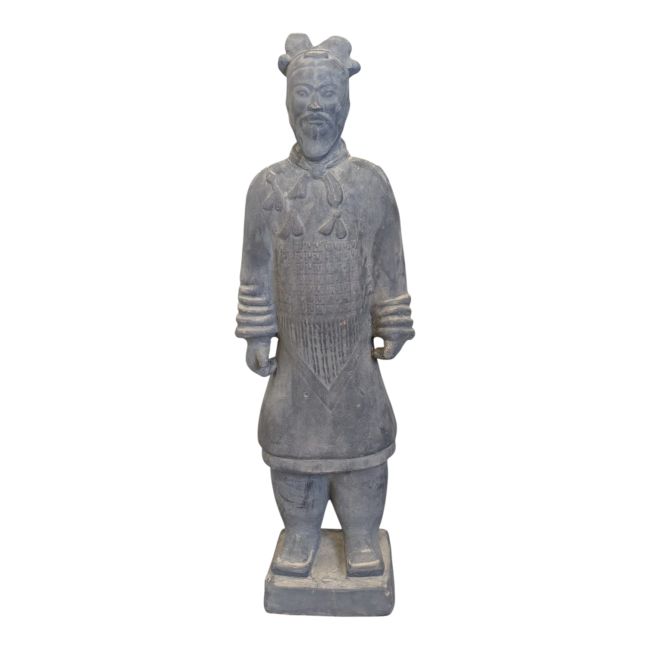 Estátua de General em Terracota Preta, 50cm