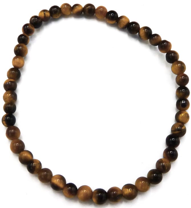 Pulseira olho de tigre com contas de 4 mm