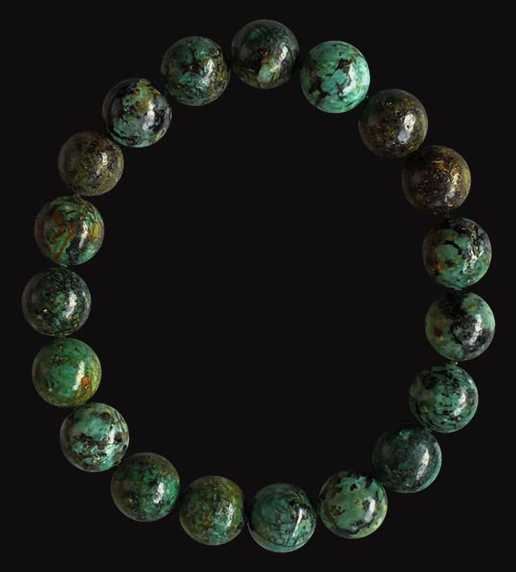 Pulseira turquesa natural África A contas 10mm