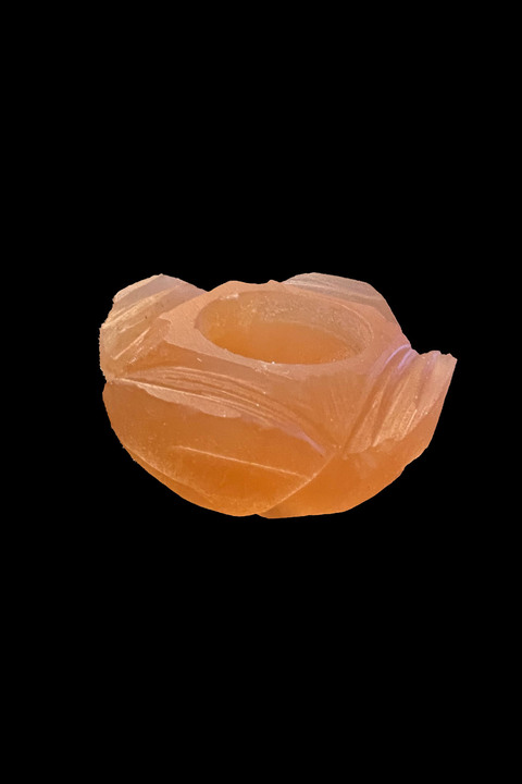 Castiçal de selenita rosa, 9 cm, 350 g