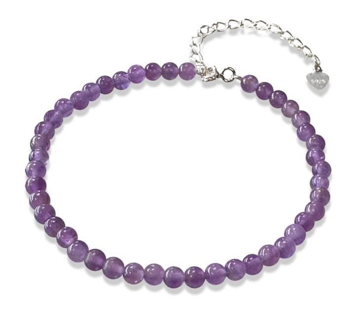 incenso em Pulseira Amétyte A Coeur Prata 925 3mm