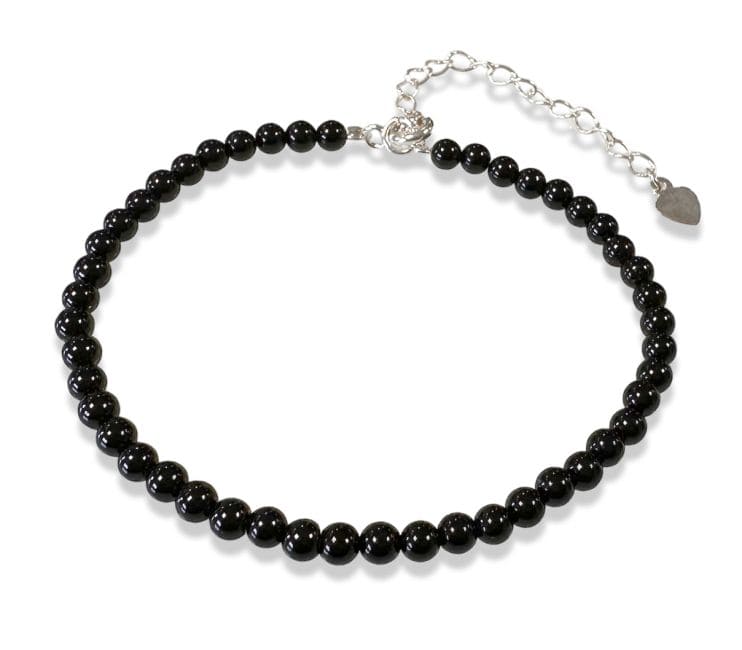 incenso em Pulseira Coração Onyx Prata 925 3mm