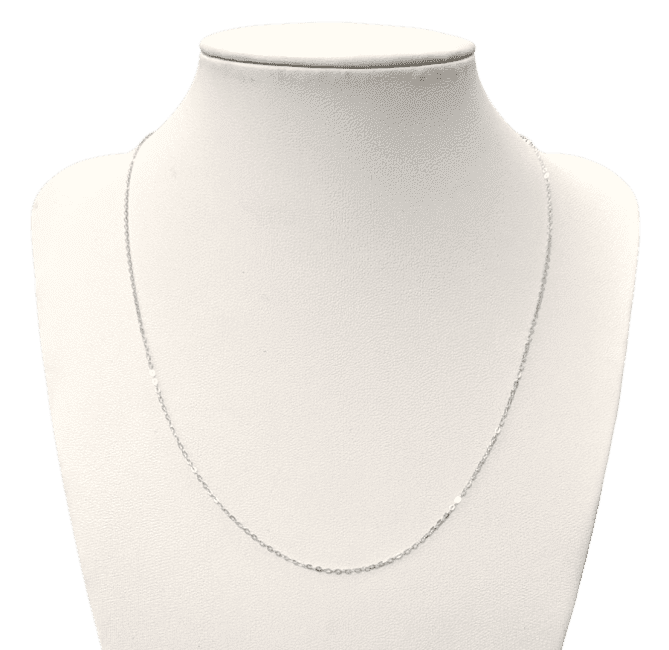 incenso em Colar de Corrente de Prata 925 Malha Oval Ajustável 45cm