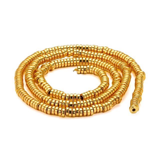 Contas espaçadoras de hematita dourada – 4×1 mm