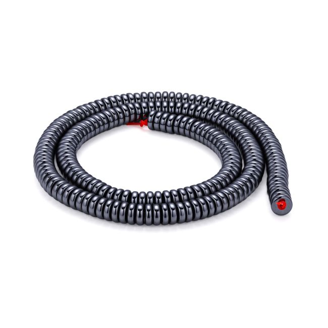 Contas espaçadoras de hematita prateada – 6×2 mm