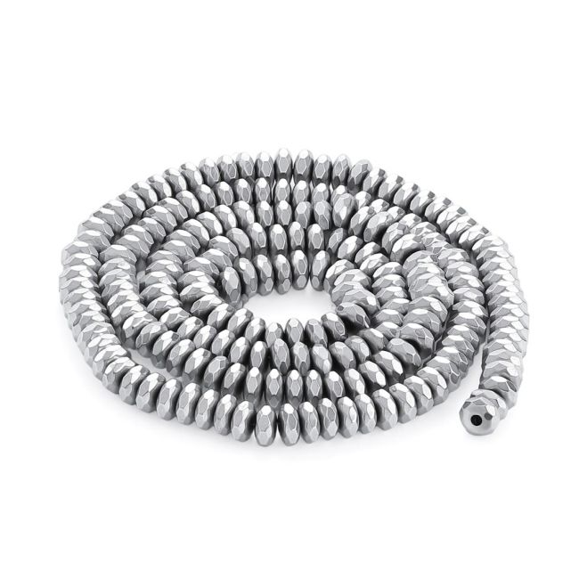 incenso em Contas espaçadoras facetadas de hematita prateada – 4×2 mm