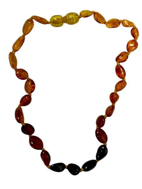 incenso em Colar Baby Pop, âmbar do Báltico, 3 cores, 28 cm