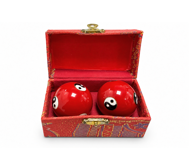 Bolas Chinesas de Massagem Yin Yang Vermelhas 4,2 cm