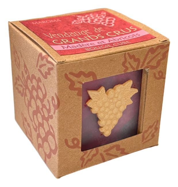 incenso em Vela Maroma Madeira e Damasco em cubo 290g|pt