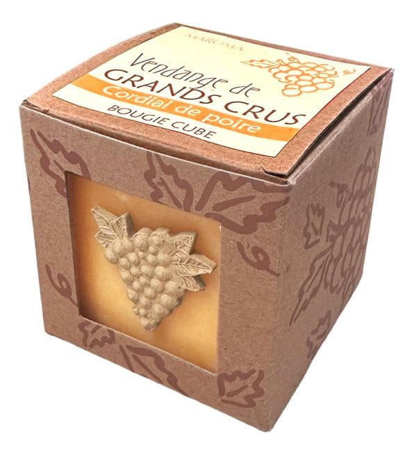 incenso em Vela Maroma Pera Cordial em cubo 290g|pt