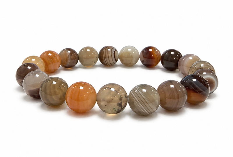 Pulseira de Ágata Botswana A contas de 10mm