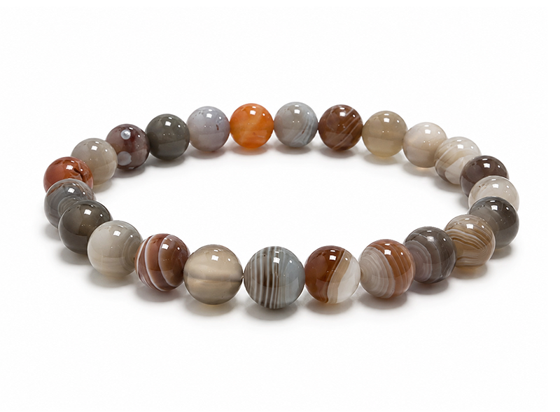 Pulseira Ágata Botswana AA contas 8mm