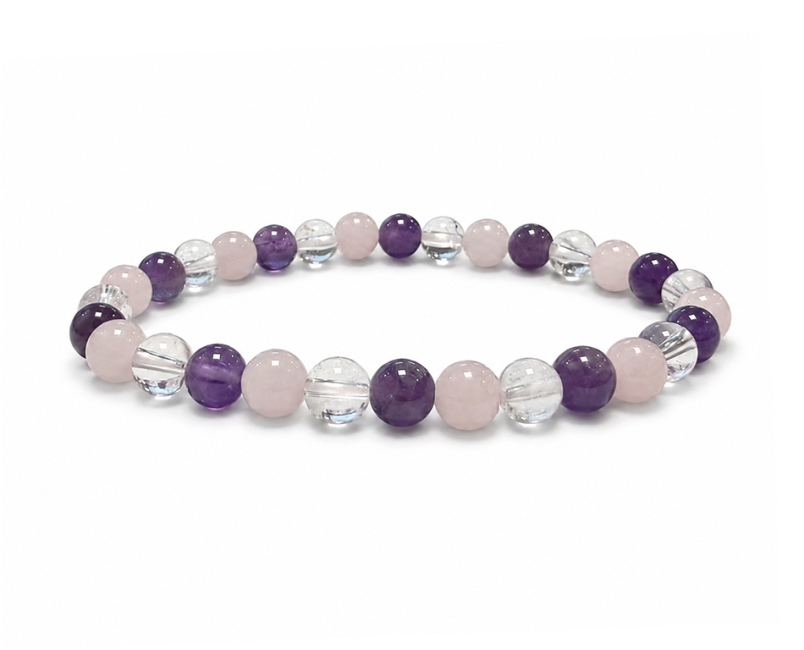 incenso em Pulseira de Ametista Cristal de Rocha Quartzo Rosa A com Contas de 6-7mm