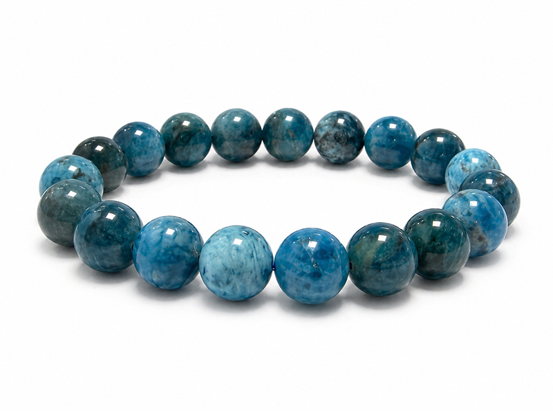 Pulseira de Apatita Azul A contas de 10mm