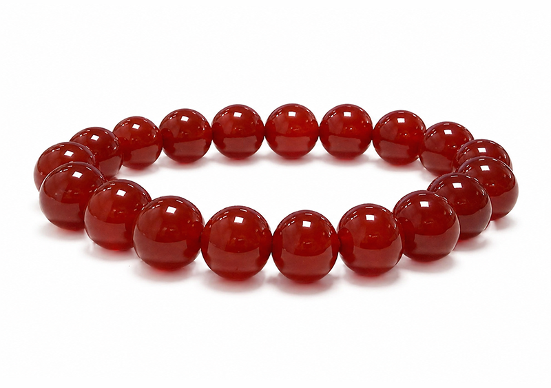 Pulseira de Ágata Vermelha A contas de 10mm