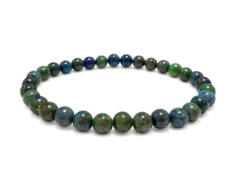 Pulseira de Azurita e Malaquita estabilizada A contas 6mm