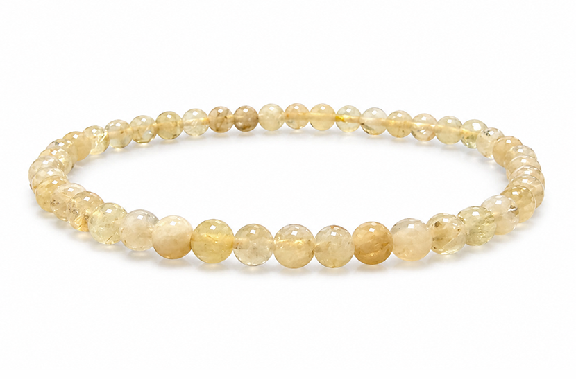 Pulseira de Citrino Natural AB contas de 4-5mm