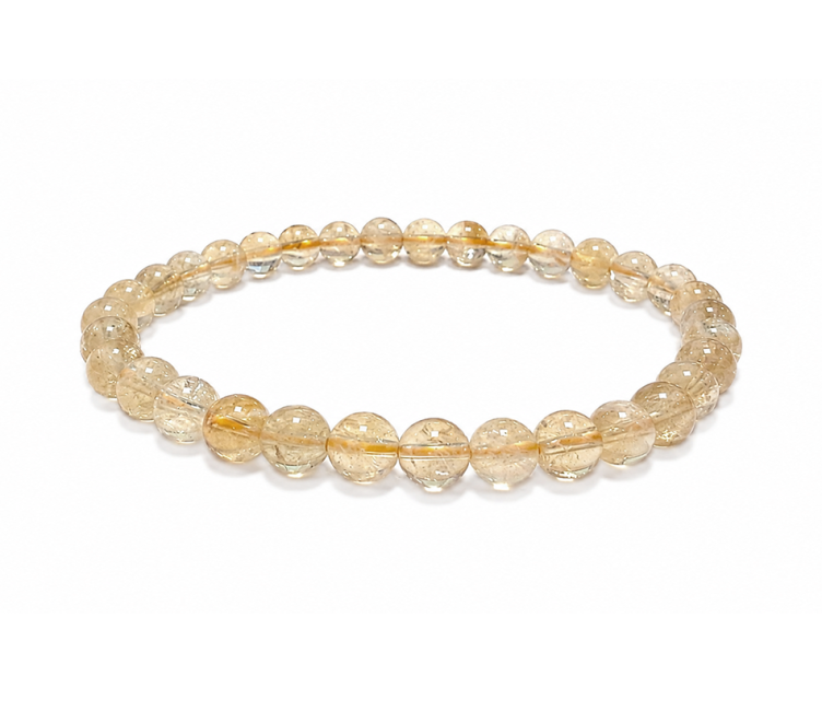 incenso em Pulseira de Citrino Natural AA com Contas de 6mm