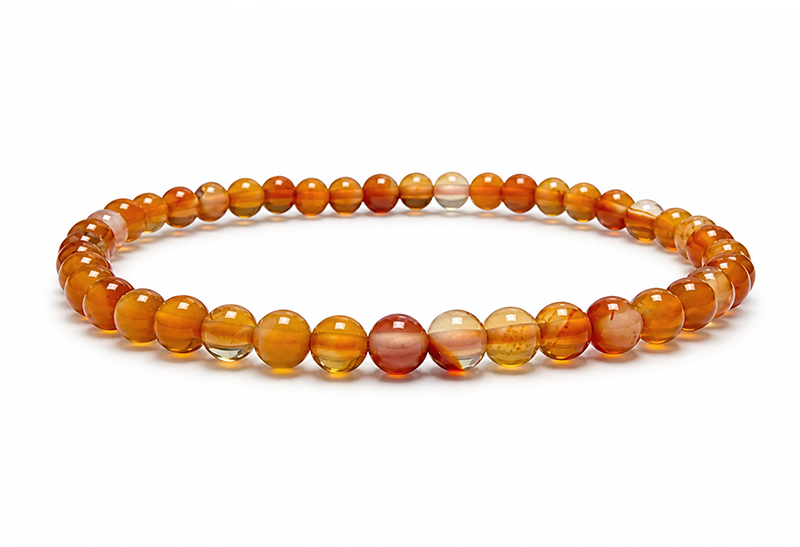 Pulseira de Cornalina A contas 4mm