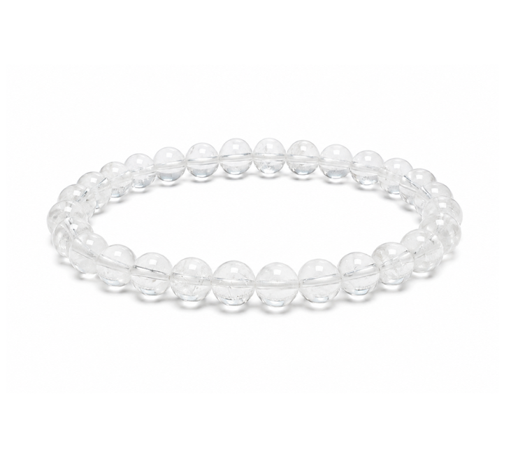 Pulseira de Cristal de Rocha A contas 6mm