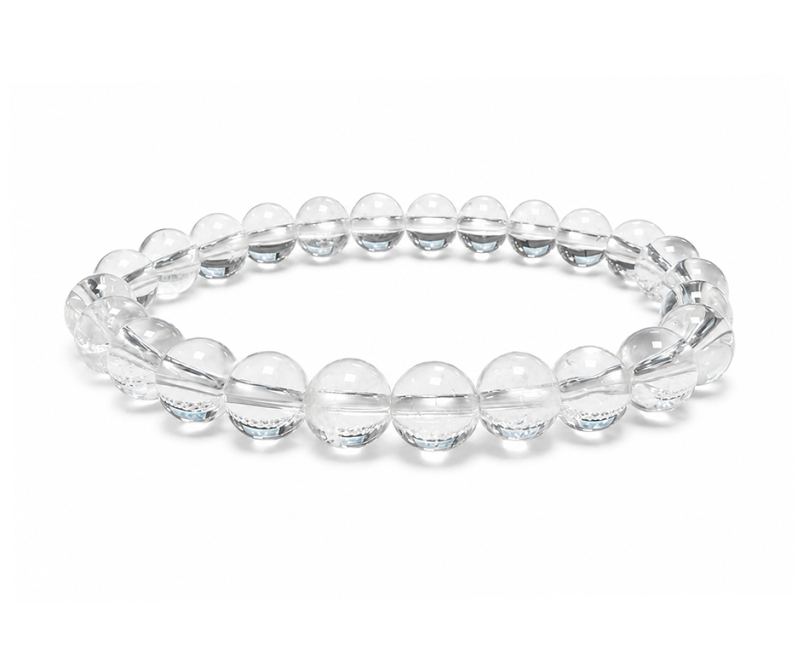 incenso em Pulseira de Cristal de Rocha A contas 8mm
