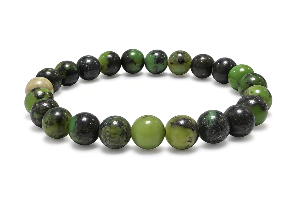 incenso em Pulseira de Crisoprásio Limão AB contas de 8mm