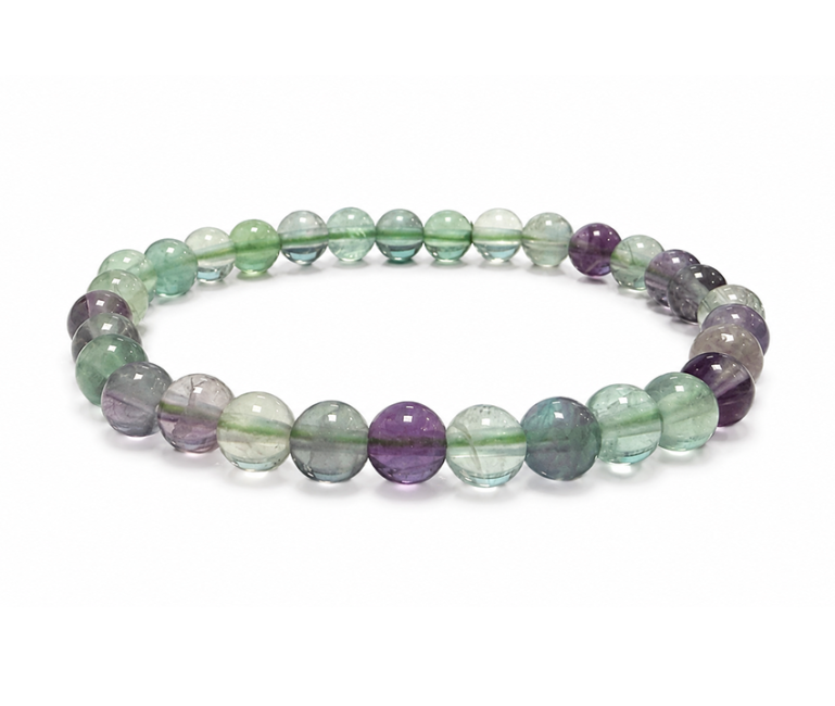 Pulseira de Fluorita Multicolorida A contas 6-7mm