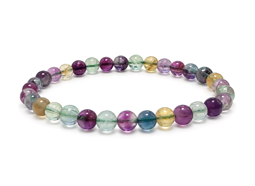 incenso em Pulseira de Fluorita Multicolor AA Contas 6 mm