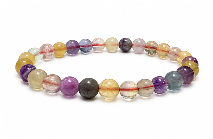 incenso em Pulseira de Fluorita Multicolor AAA contas 6-7mm