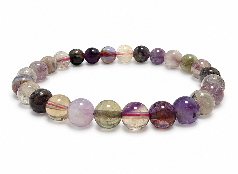 Pulseira de Fluorita Multicolor AA contas de 6.5-7.5mm