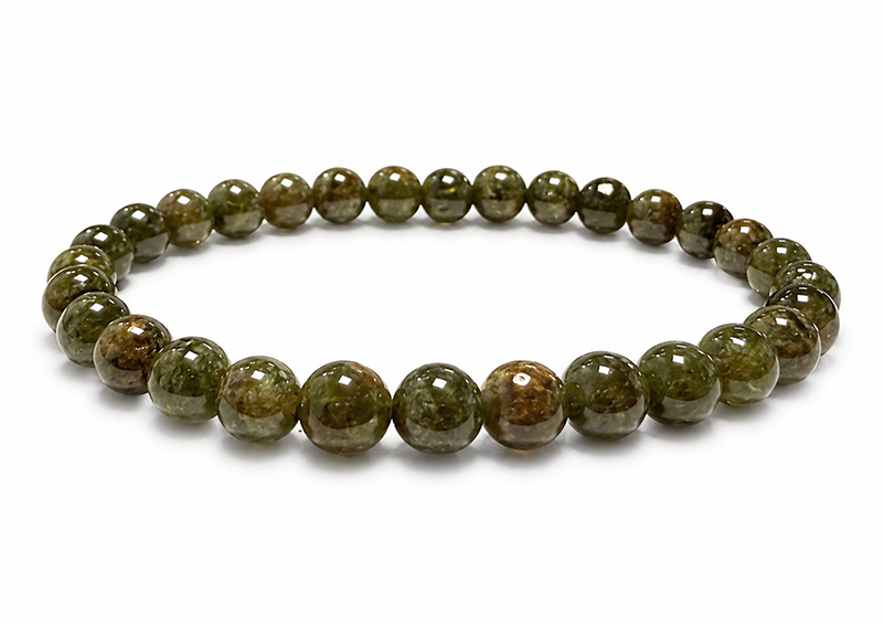 incenso em Pulseira de Granada Verde Grossulária AA contas de 5.5-6.5mm