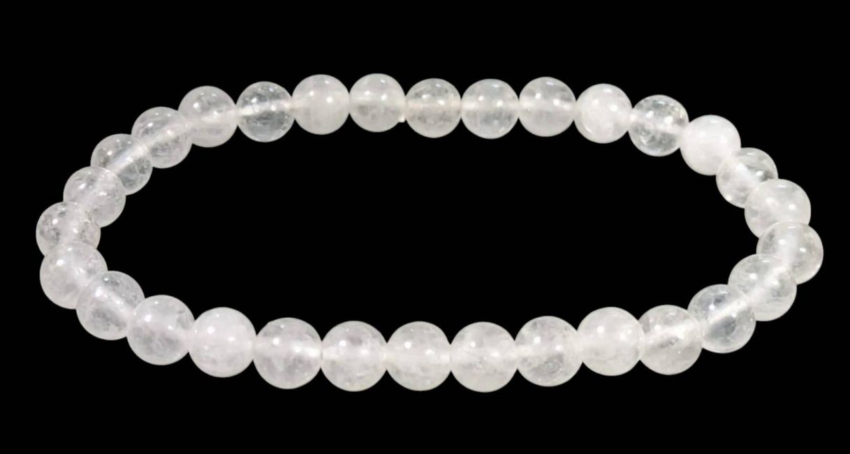 Pulseira de contas de 6 mm de jade branco