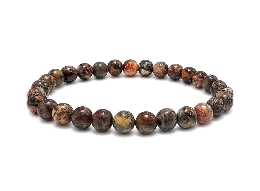 incenso em Pulseira de Jaspe Leopardo A contas 6-7mm