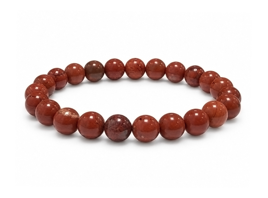 incenso em Pulseira de Jaspe Vermelho AB contas 8-9mm
