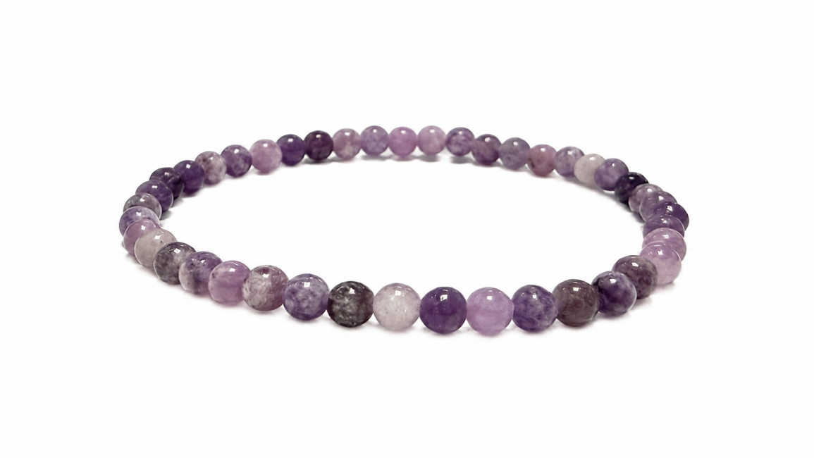 Pulseira de Lepidolita A com Contas de 4-5mm