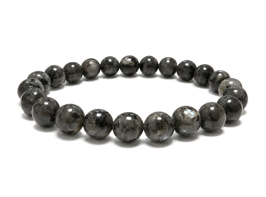 Pulseira Larvikita contas 8mm