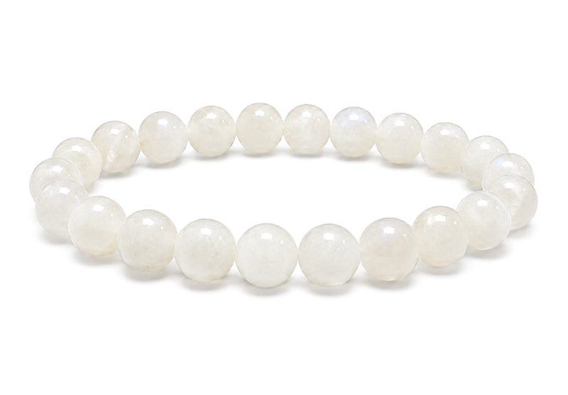 Pulseira de Pedra da Lua Branca Peristerita AB contas 7.5-8.5mm