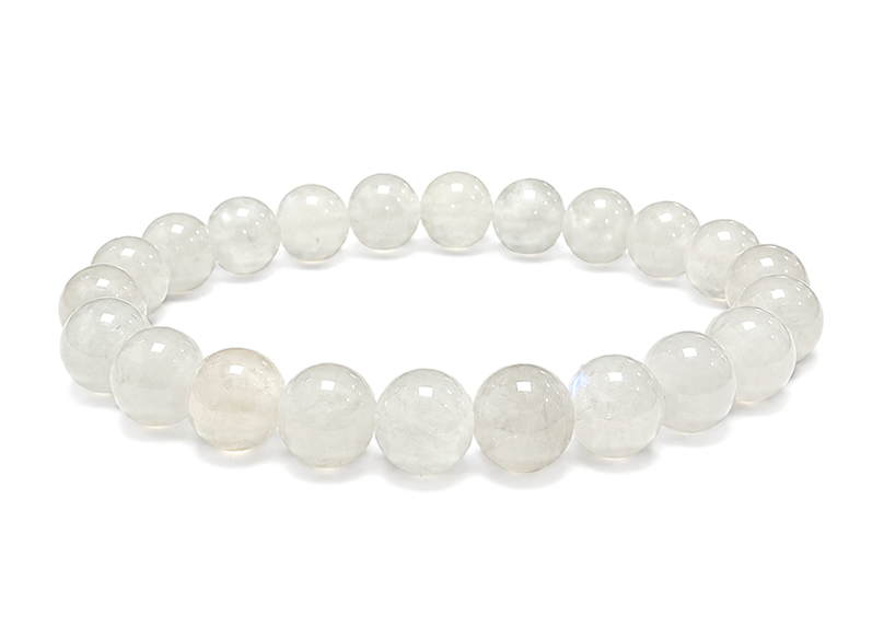 Pulseira de Pedra da Lua Branca Peristerita AA contas 8mm