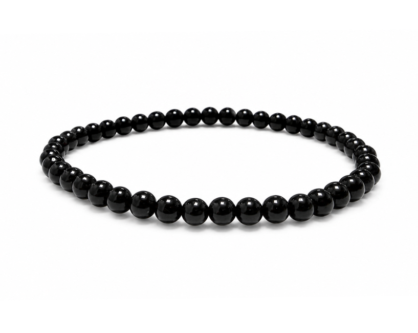 Pulseira Obsidiana Negra A contas de 4mm