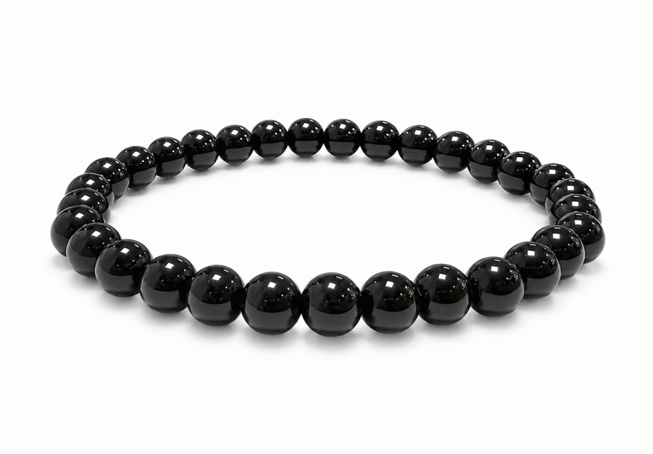 incenso em Pulseira de Obsidiana Negra A Contas de 6mm