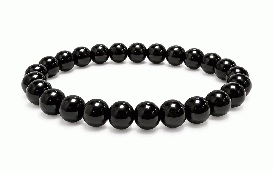incenso em Pulseira Obsidiana Negra A contas de 8mm