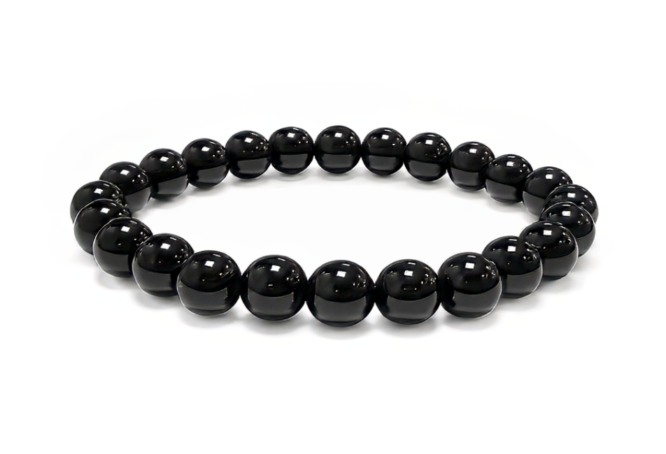 incenso em Pulseira de Ónix Preto A contas 8mm