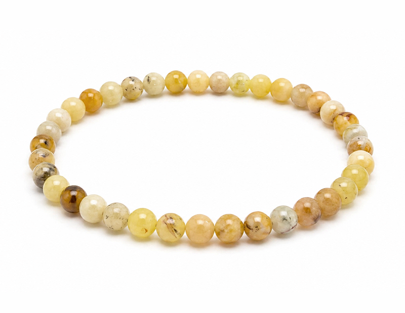 Pulseira Opala Amarela A contas de 6mm